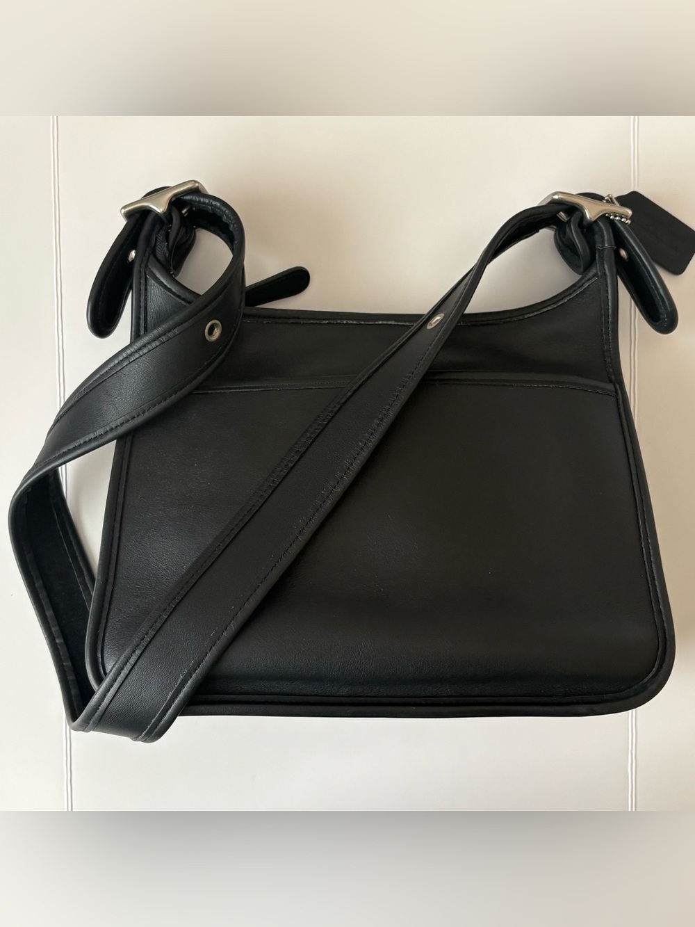 Vintage COACH Legacy Zip Black Leather Shoulder Bag Purse